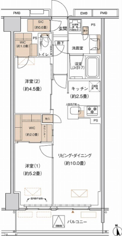 プライムネクサス大森北 302号室 間取り