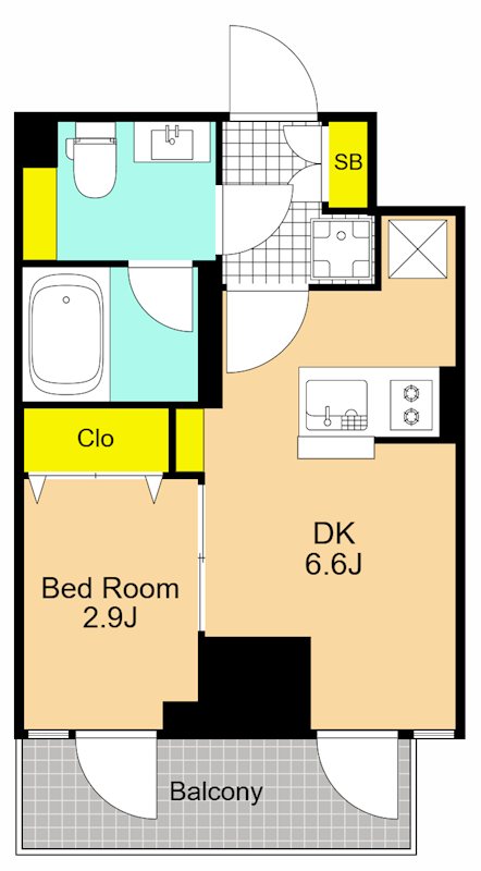 ルミーク北品川  704号室 間取り
