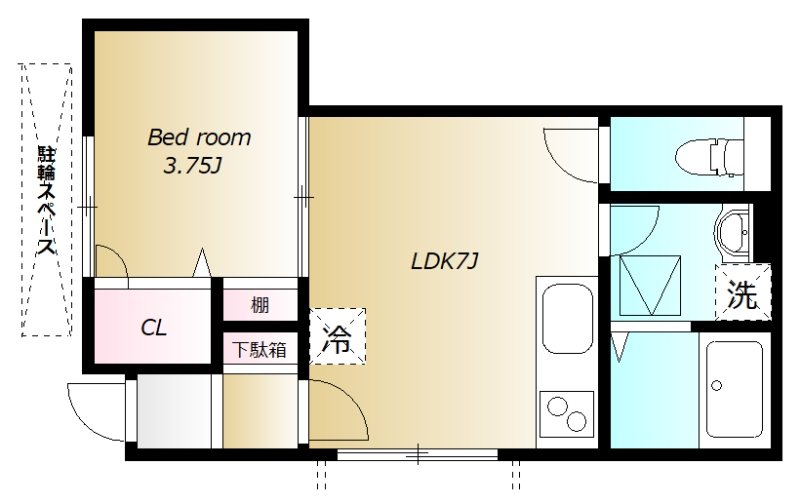 ウエストコート 1F号室 間取り