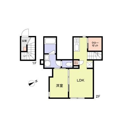 ＷｏｏｄＣｒｅｓｔ大井Ｒｅｓｉｄｅｎｃｅ 202号室 間取り