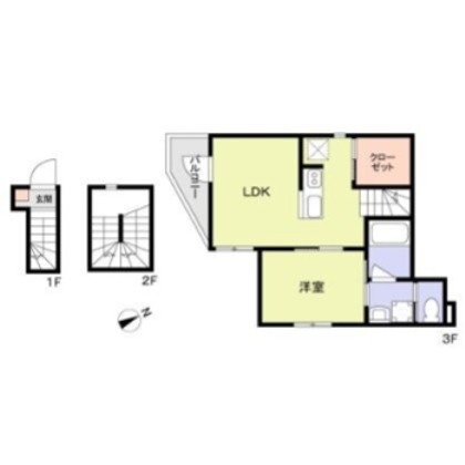 ＷｏｏｄＣｒｅｓｔ大井Ｒｅｓｉｄｅｎｃｅ 301号室 間取り