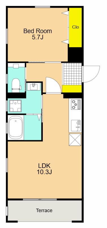 CREST COURT 101号室 間取り