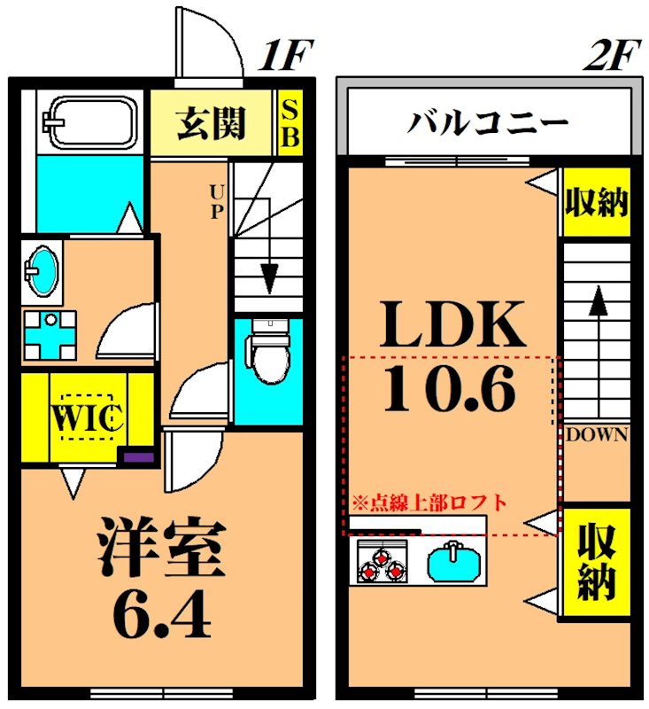 カミニート  B号室 間取り