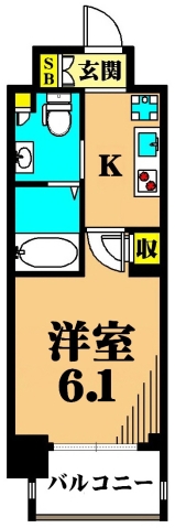 パークキューブ大井町 1104号室 間取り