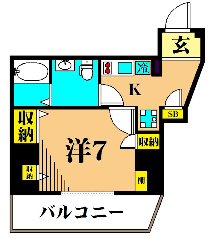アイディ品川25 701号室 間取り