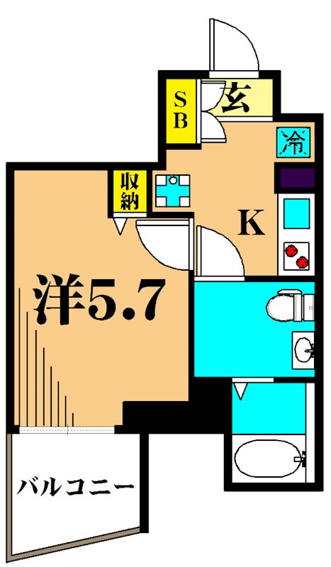 アイディ品川25 403号室 間取り