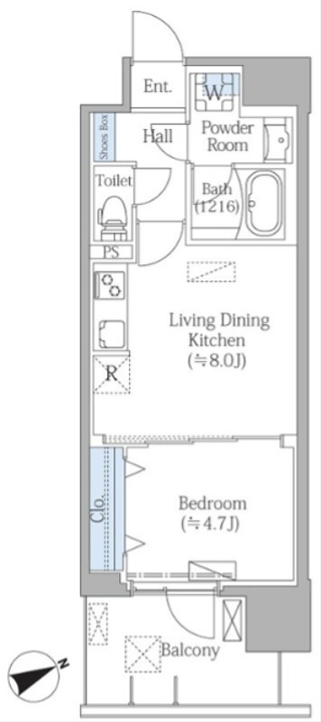 プライムスクエアⅢ 1002号室 間取り