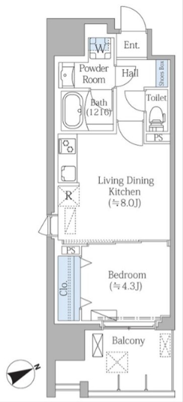 プライムスクエアⅢ 901号室 間取り