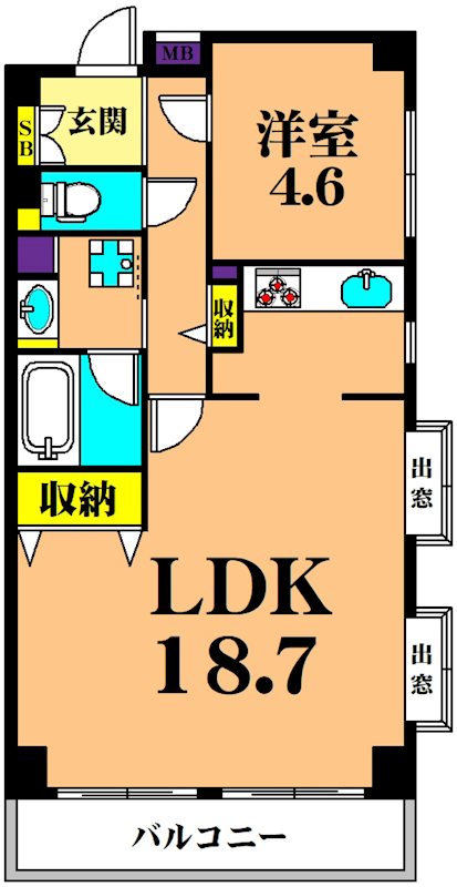 東大井シティハウス 701号室 間取り
