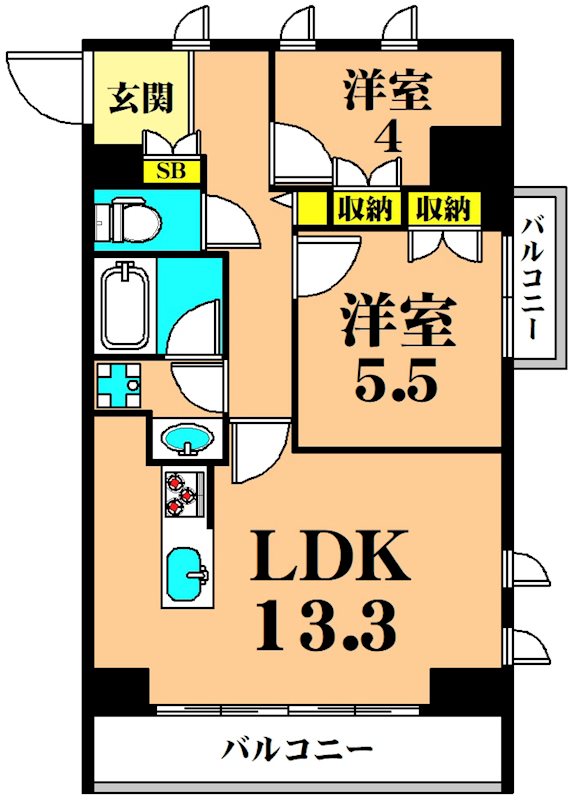 フレンシア大森山王 401号室 間取り