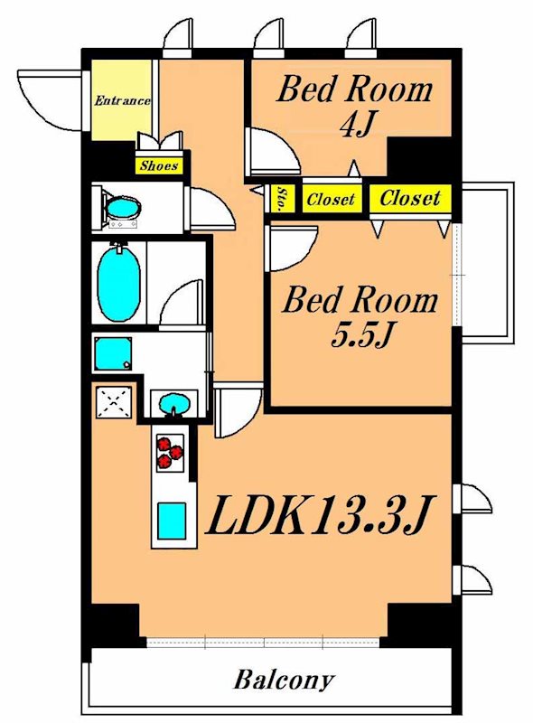 フレンシア大森山王 401号室 間取り