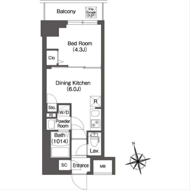 コンフォリア・リヴ品川南大井 406号室 間取り