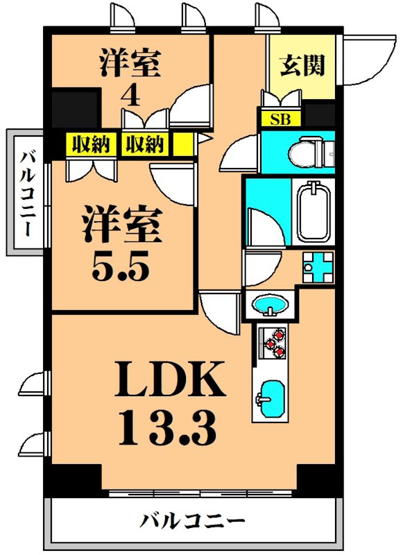 フレンシア大森山王 405号室 間取り