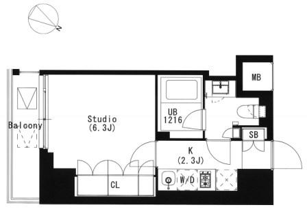 品川イースト 505号室 間取り