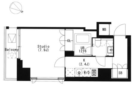 品川イースト 1205号室 間取り