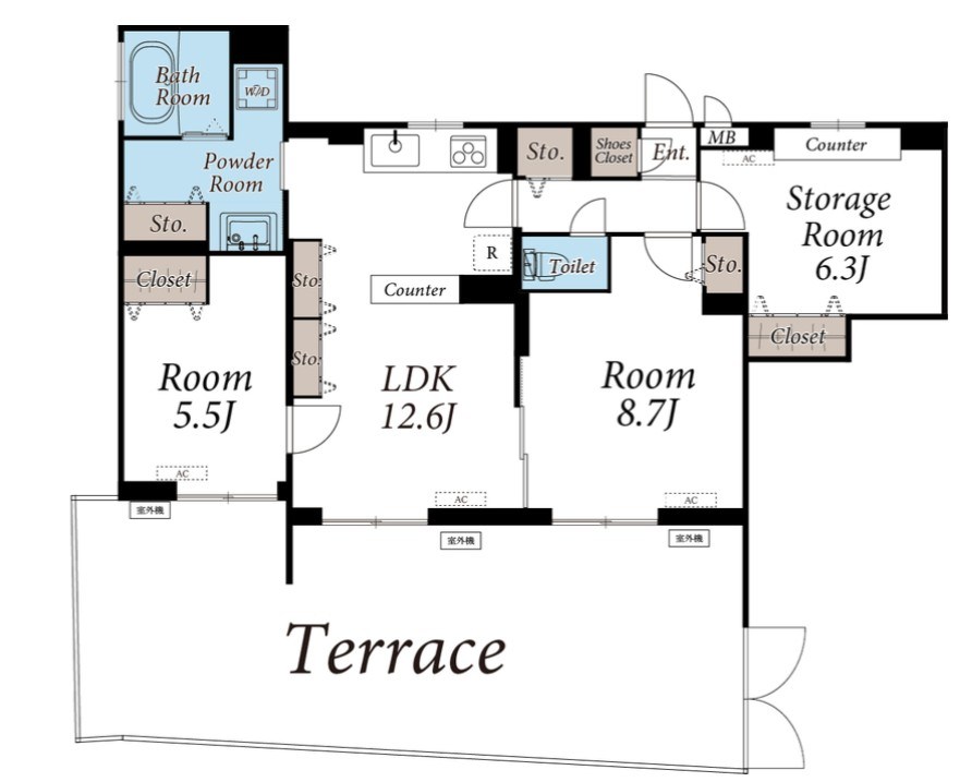 アヴニール 102号室 間取り