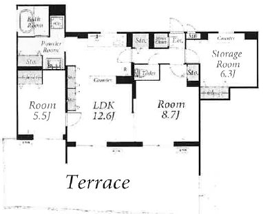 アヴニール 102号室 間取り