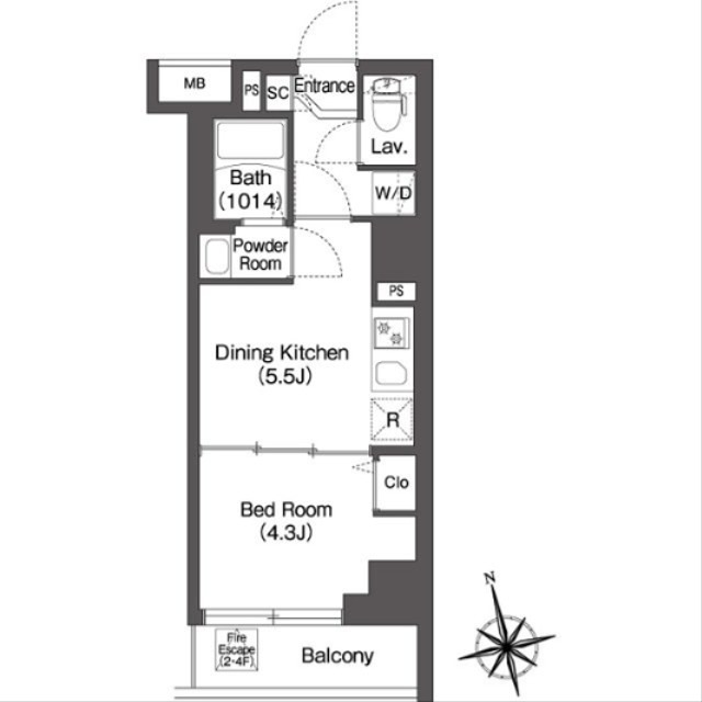 コンフォリア・リヴ品川南大井 706号室 間取り
