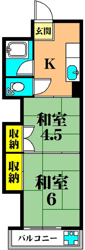 二葉ハイツ 401号室 間取り