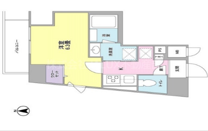 L'axe京急蒲田 501号室 間取り