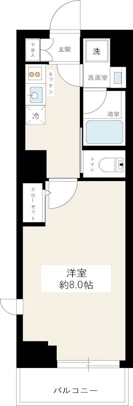 ルクシェール蒲田 0801号室 間取り
