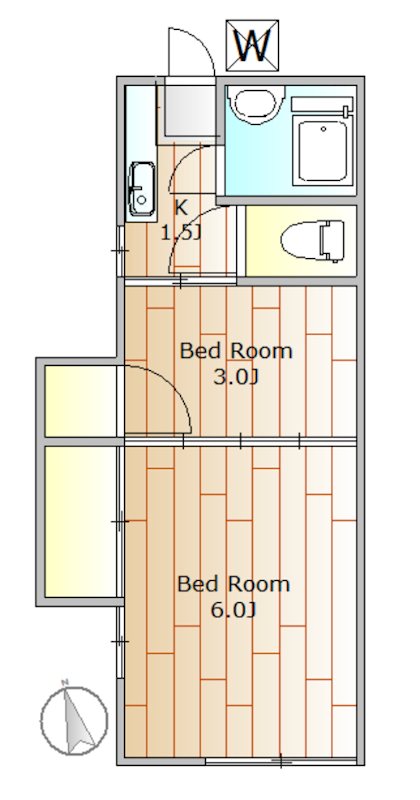 紫苑荘 208号室 間取り