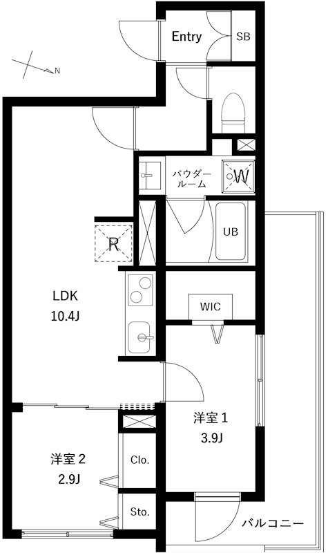 WHARF大井町west 304号室 間取り
