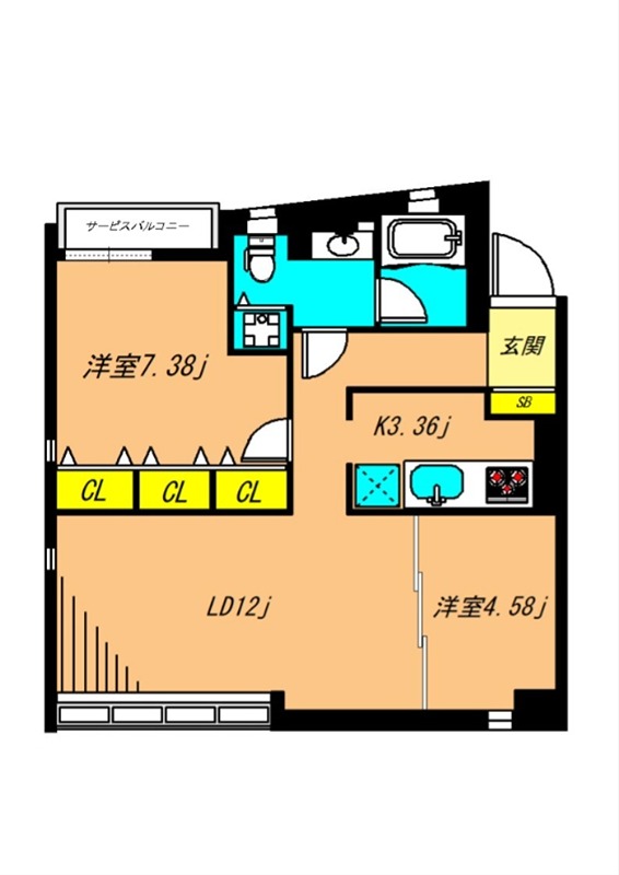 DENFLRAT南平台 301号室 間取り