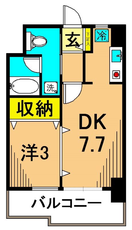 ラフュージュ大井町  702号室 間取り