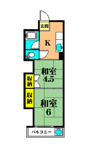 二葉ハイツ 401号室 間取り