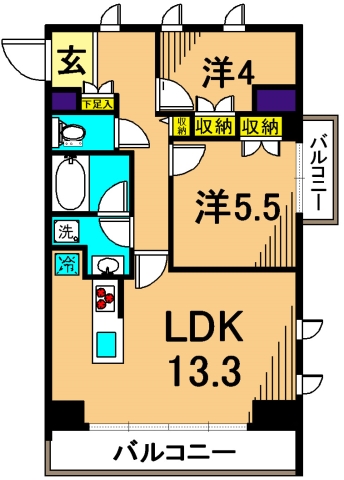 フレンシア大森山王  401号室 間取り