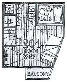 テラスハウス山王 204号室 間取り