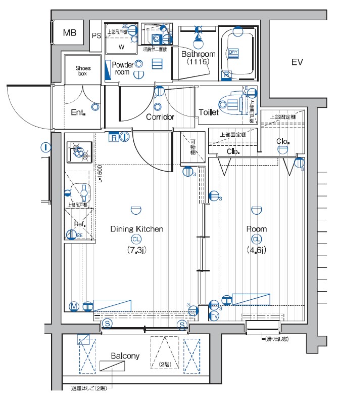 プレミアムキューブ大岡山DEUX 間取り図