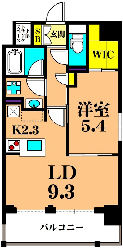 フレンシア蒲田 1204号室 間取り