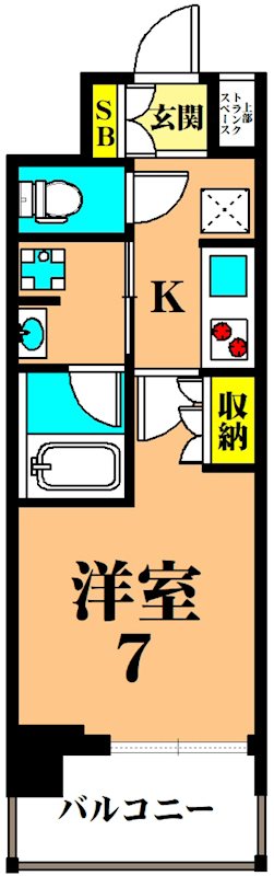 フレンシア蒲田 1002号室 間取り