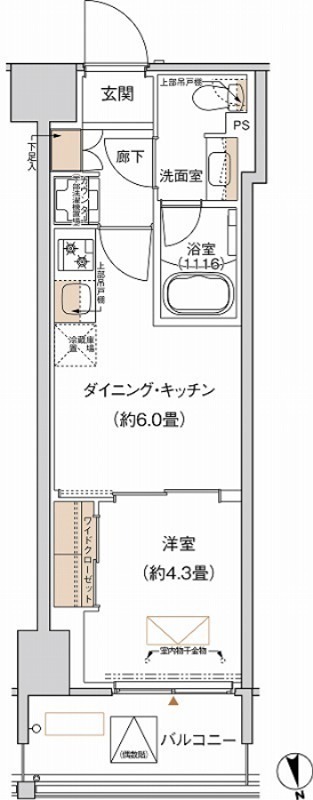 プライムネクサス大森北 531号室 間取り