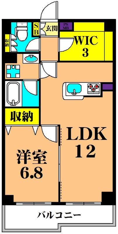 アミーゴ南馬込 102号室 間取り