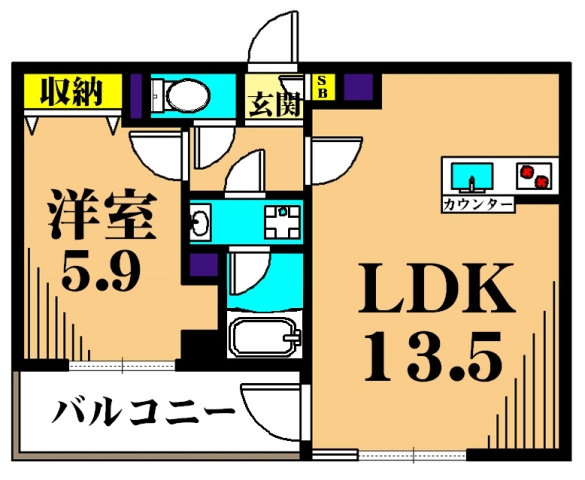 アミーゴ南馬込 208号室 間取り