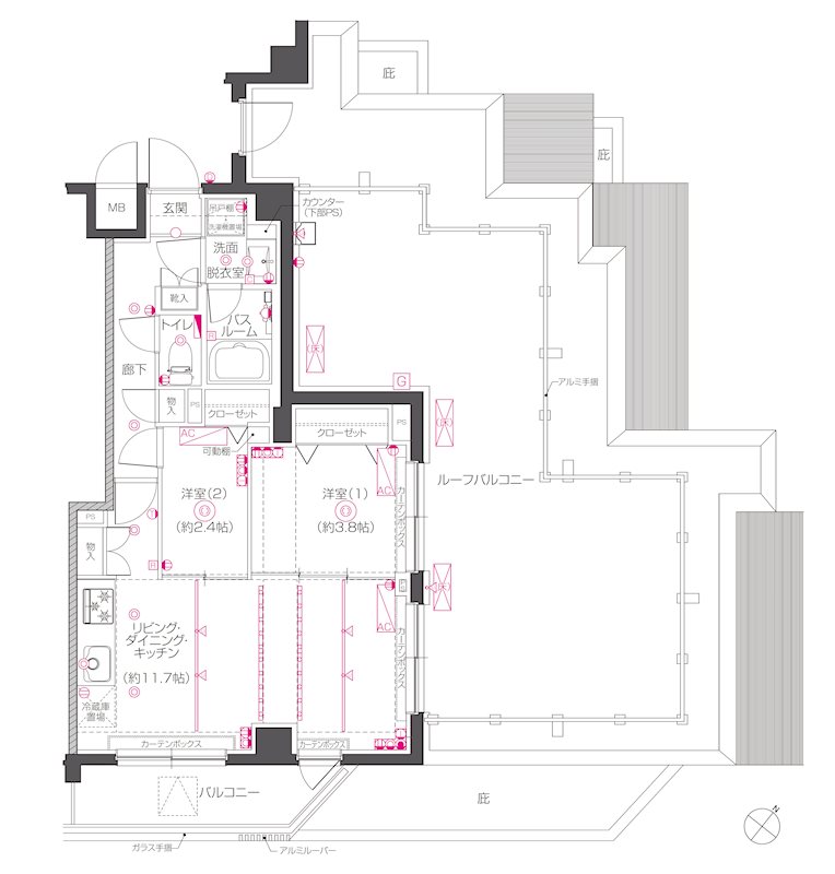 ZOOM下丸子 502号室 間取り