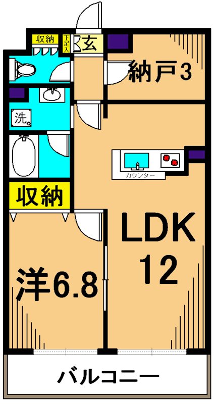 アミーゴ南馬込 102号室 間取り