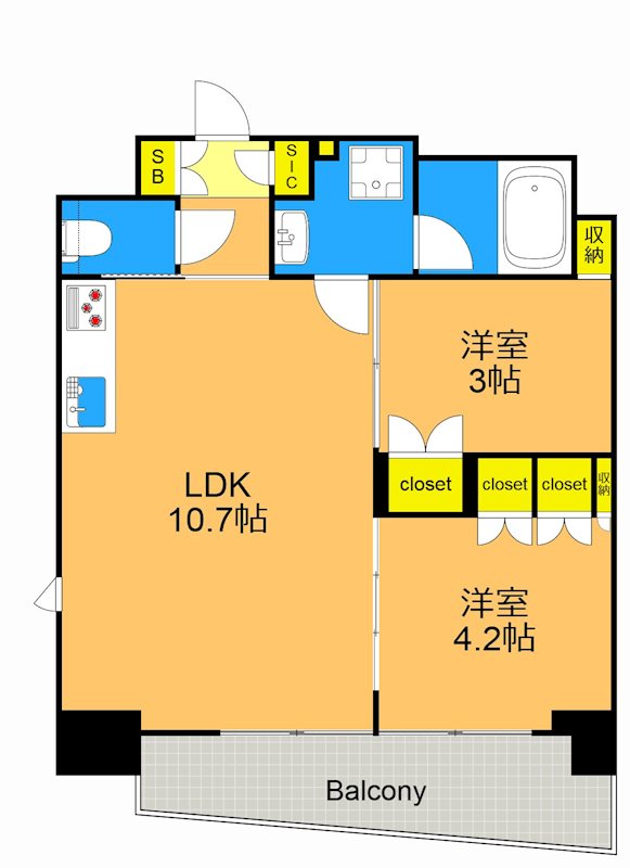 ルフォンプログレ品川大井 1302号室 間取り