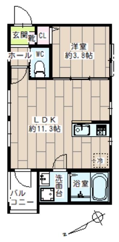 シェソワ東大井 00304号室 間取り