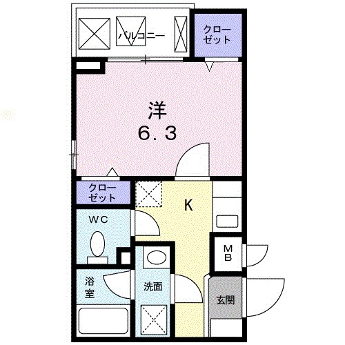 メイク　スクェア 303号室 間取り