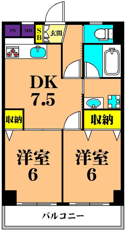 パレスフロラシオン 602号室 間取り