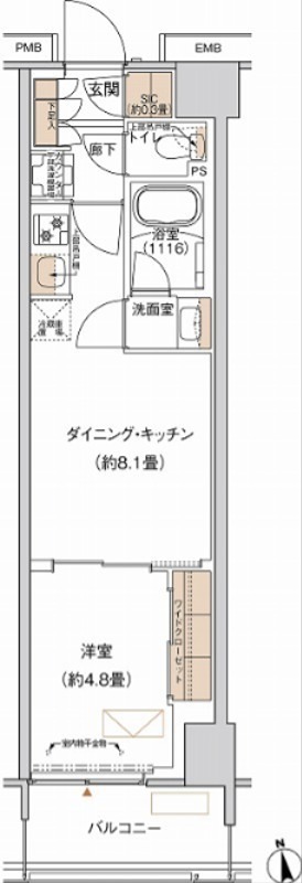 プライムネクサス大森北 520号室 間取り