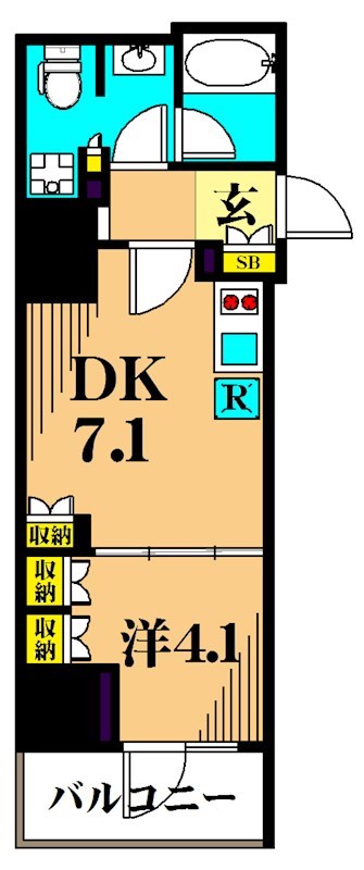 パークキューブ大井町レジデンス 707号室 間取り