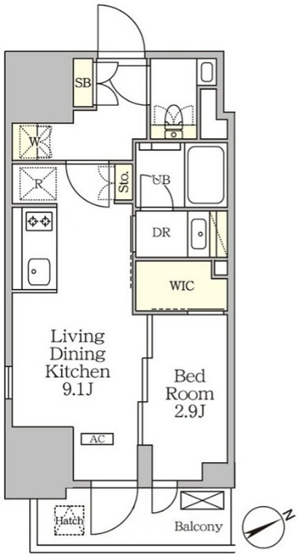 ザ・パークハビオ大森山王 801号室 間取り
