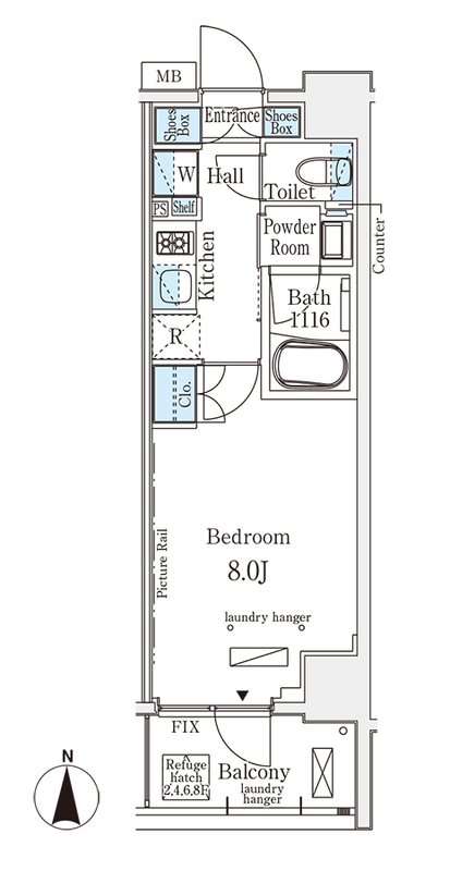 GLACIER大森 703号室 間取り