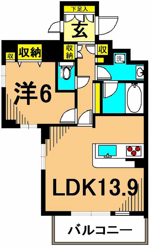 パークキューブ東品川  420号室 間取り