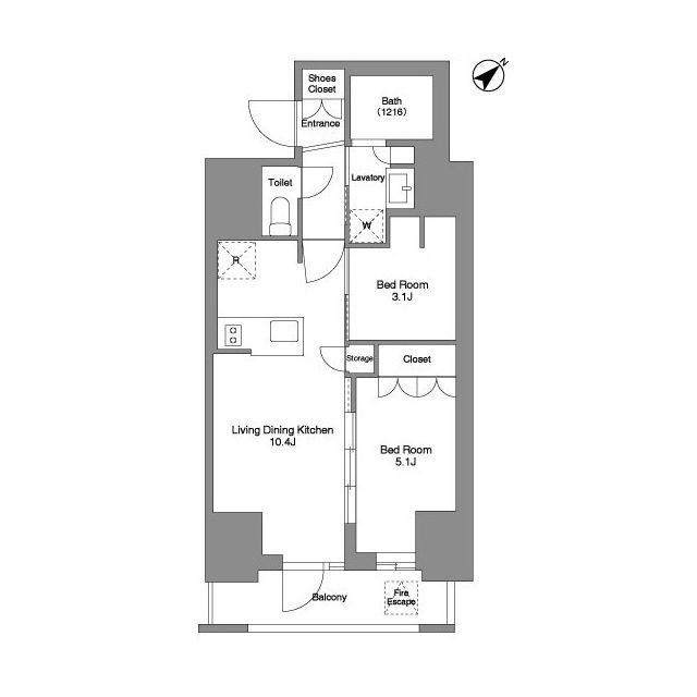 コンフォリア大森山王 1002号室 間取り